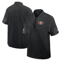 Nike San Francisco 49ers Sideline Short Sleeve Quarter-Zip Dri-FIT Coach Jacket Black