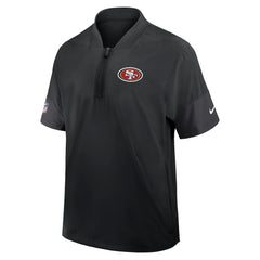 Nike San Francisco 49ers Sideline Short Sleeve Quarter-Zip Dri-FIT Coach Jacket Black