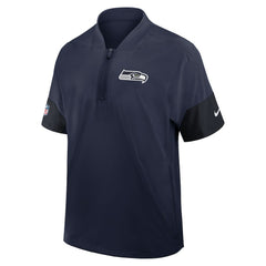 Nike Seattle Seahawks Sideline Short Sleeve Quarter-Zip Dri-FIT Coach Jacket College Navy