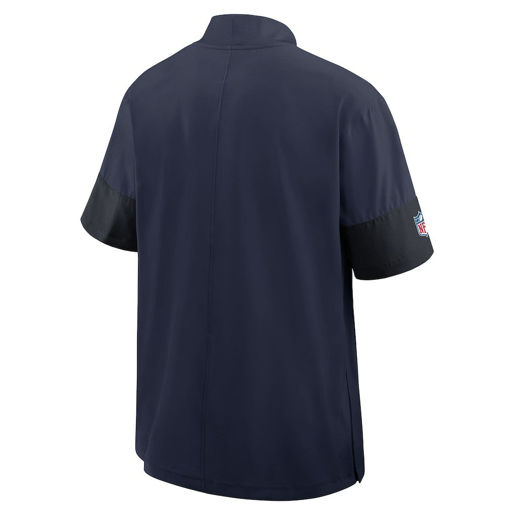 Nike Seattle Seahawks Sideline Short Sleeve Quarter-Zip Dri-FIT Coach Jacket College Navy