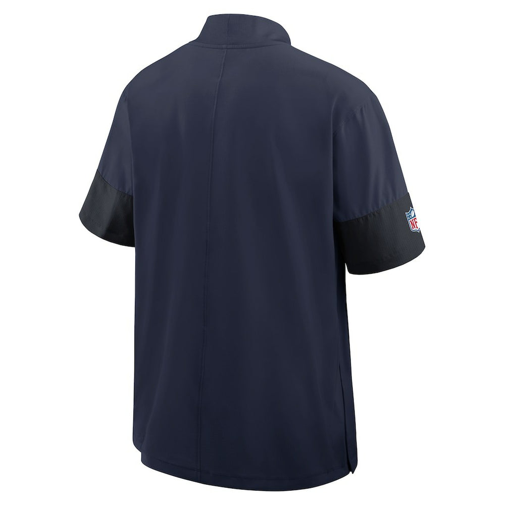 Nike Seattle Seahawks Sideline Short Sleeve Quarter-Zip Dri-FIT Coach Jacket College Navy