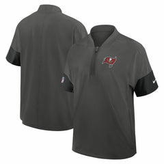 Nike Tampa Bay Buccaneers Sideline Short Sleeve Quarter-Zip Dri-FIT Coach Jacket Pewter