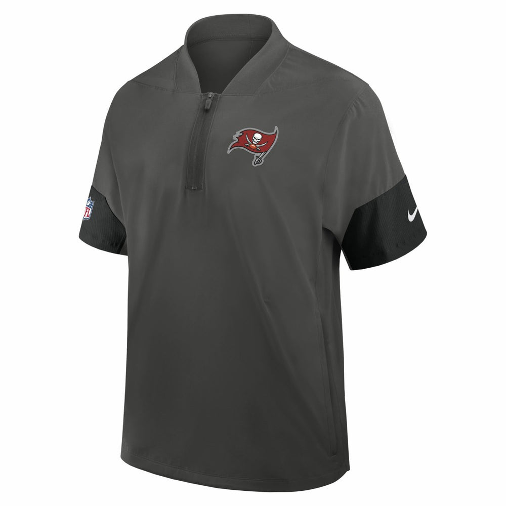 Nike Tampa Bay Buccaneers Sideline Short Sleeve Quarter-Zip Dri-FIT Coach Jacket Pewter