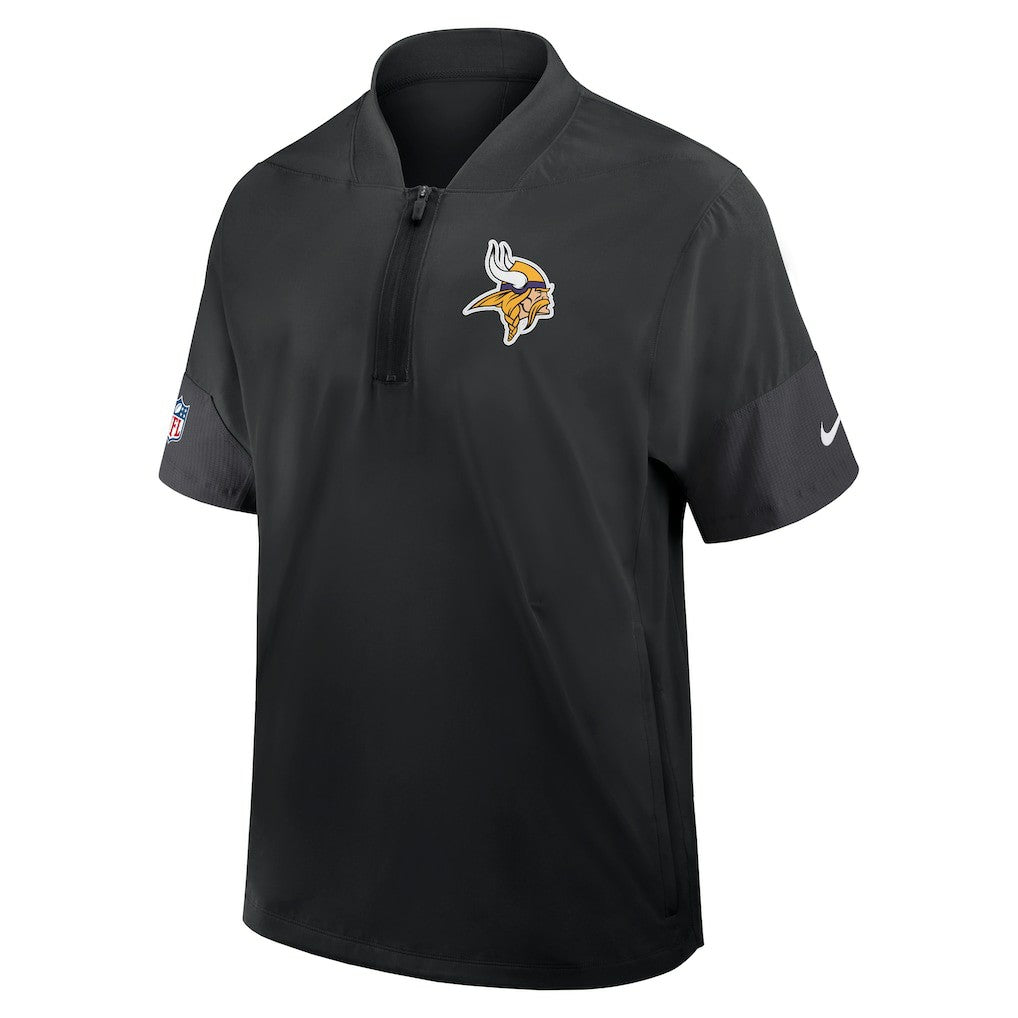 Nike Minnesota Vikings Sideline Short Sleeve Quarter-Zip Dri-FIT Coach Jacket Black