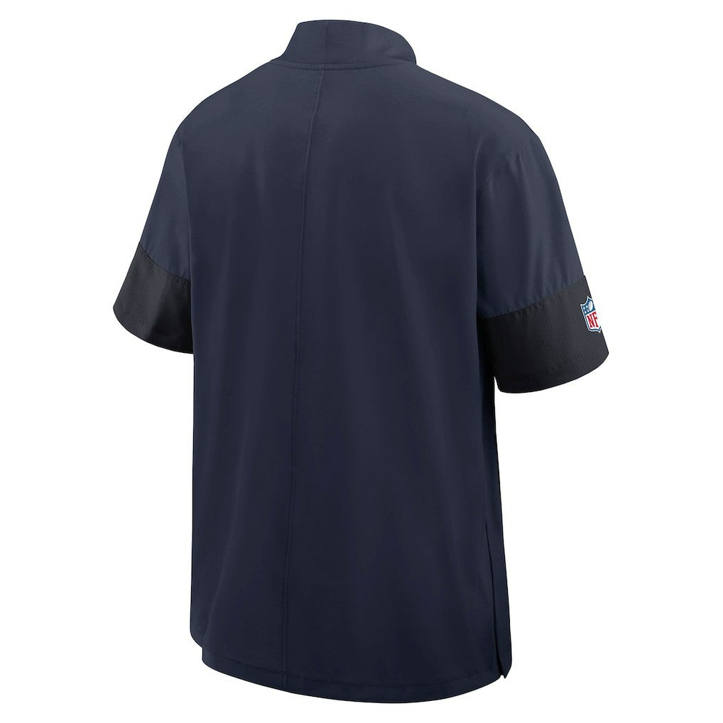 Nike New England Patriots Sideline Short Sleeve Quarter-Zip Dri-FIT Coach Jacket Navy