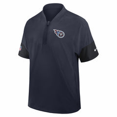 Nike Tennessee Titans Sideline Short Sleeve Quarter-Zip Dri-FIT Coach Jacket Navy