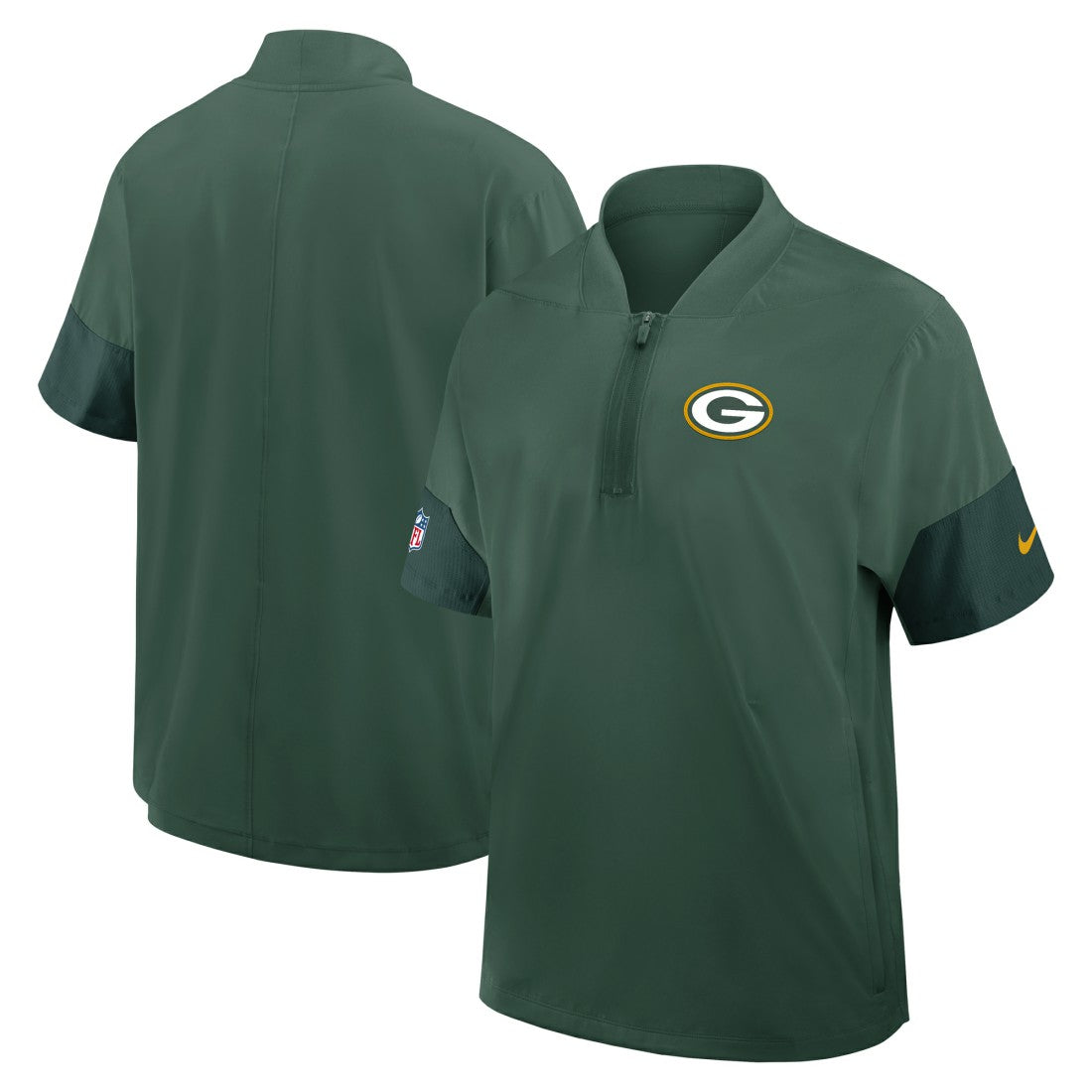Nike Green Bay Packers Sideline Short Sleeve Quarter-Zip Dri-FIT Coach Jacket Green