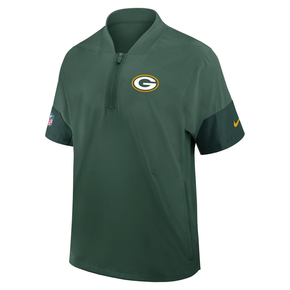 Nike Green Bay Packers Sideline Short Sleeve Quarter-Zip Dri-FIT Coach Jacket Green