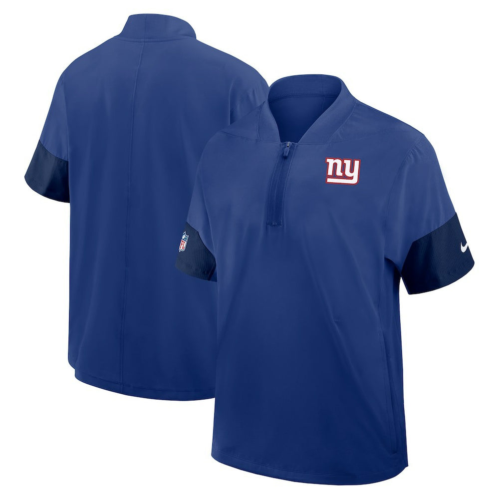 Nike New York Giants Sideline Short Sleeve Quarter-Zip Dri-FIT Coach Jacket Royal
