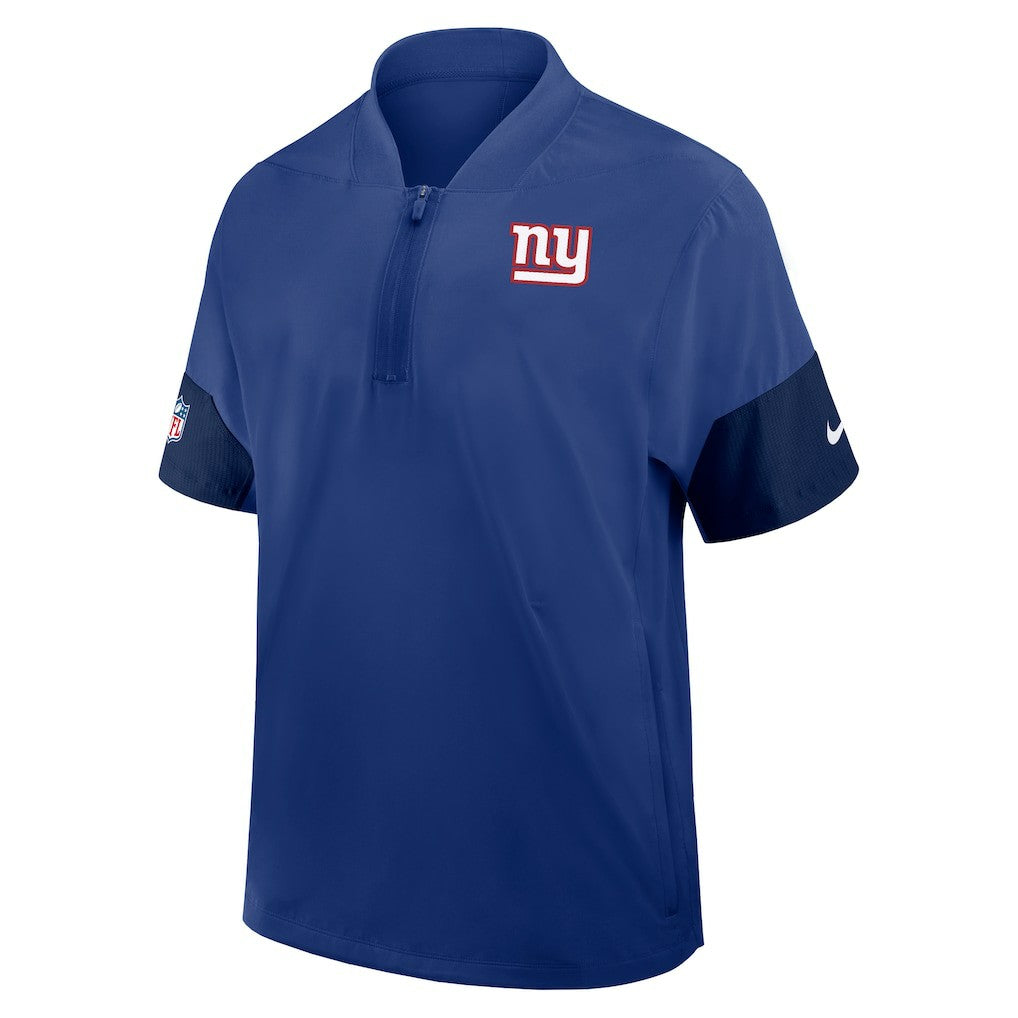 Nike New York Giants Sideline Short Sleeve Quarter-Zip Dri-FIT Coach Jacket Royal