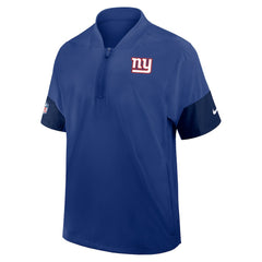 Nike New York Giants Sideline Short Sleeve Quarter-Zip Dri-FIT Coach Jacket Royal