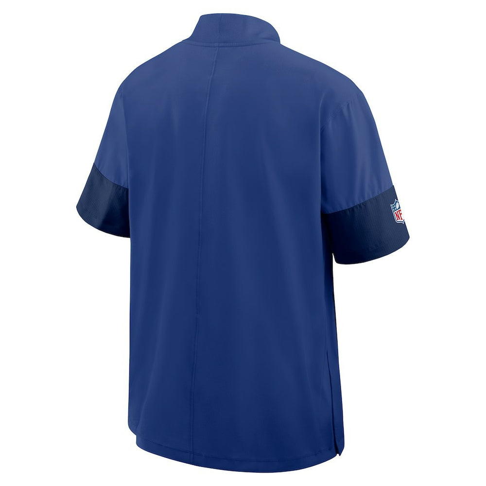 Nike New York Giants Sideline Short Sleeve Quarter-Zip Dri-FIT Coach Jacket Royal
