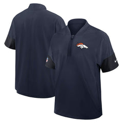 Nike Denver Broncos Sideline Short Sleeve Quarter-Zip Dri-FIT Coach Jacket Navy