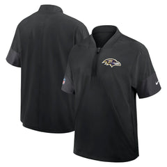 Nike Baltimore Ravens Sideline Short Sleeve Quarter-Zip Dri-FIT Coach Jacket Black