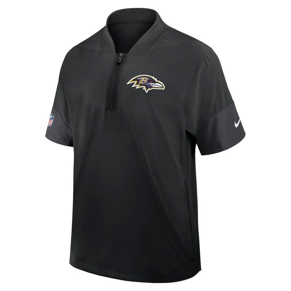 Nike Baltimore Ravens Sideline Short Sleeve Quarter-Zip Dri-FIT Coach Jacket Black