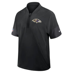 Nike Baltimore Ravens Sideline Short Sleeve Quarter-Zip Dri-FIT Coach Jacket Black