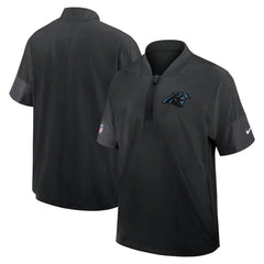 Nike Carolina Panthers Sideline Short Sleeve Quarter-Zip Dri-FIT Coach Jacket Black