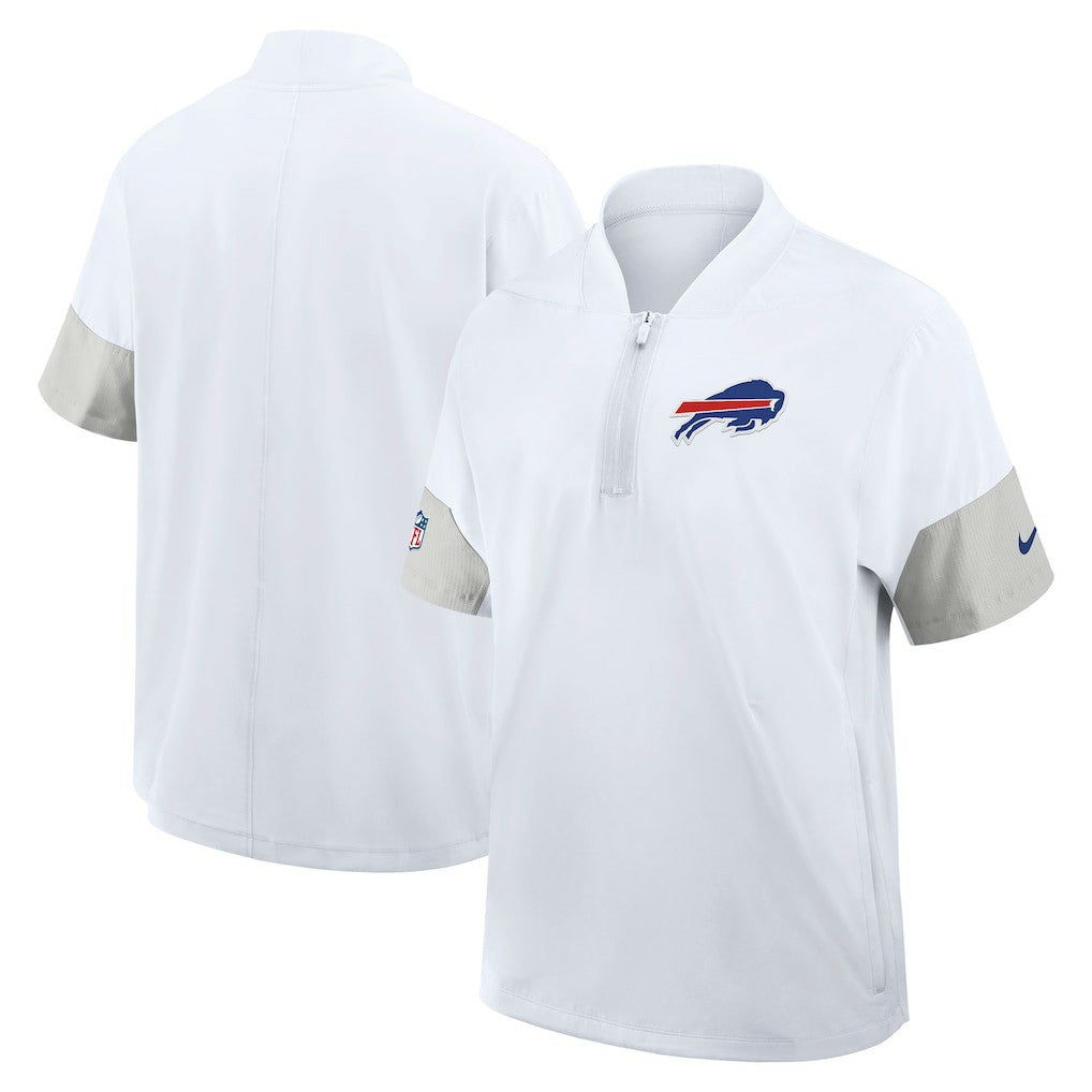 Nike Buffalo Bills Sideline Short Sleeve Quarter-Zip Dri-FIT Coach Jacket White