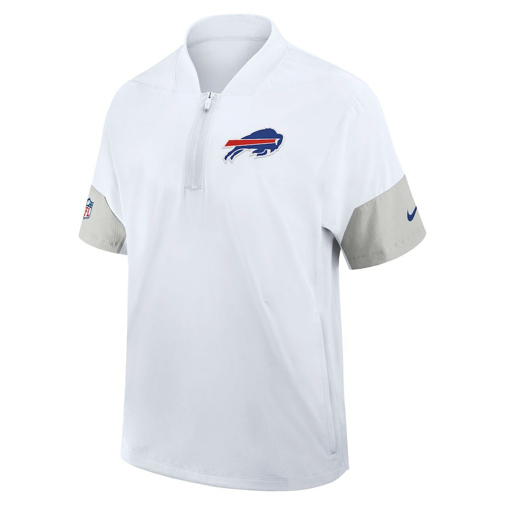 Nike Buffalo Bills Sideline Short Sleeve Quarter-Zip Dri-FIT Coach Jacket White