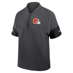 Nike Cleveland Browns Sideline Short Sleeve Quarter-Zip Dri-FIT Coach Jacket Anthracite