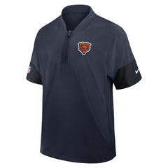 Nike Chicago Bears Sideline Short Sleeve Quarter-Zip Dri-FIT Coach Jacket Navy