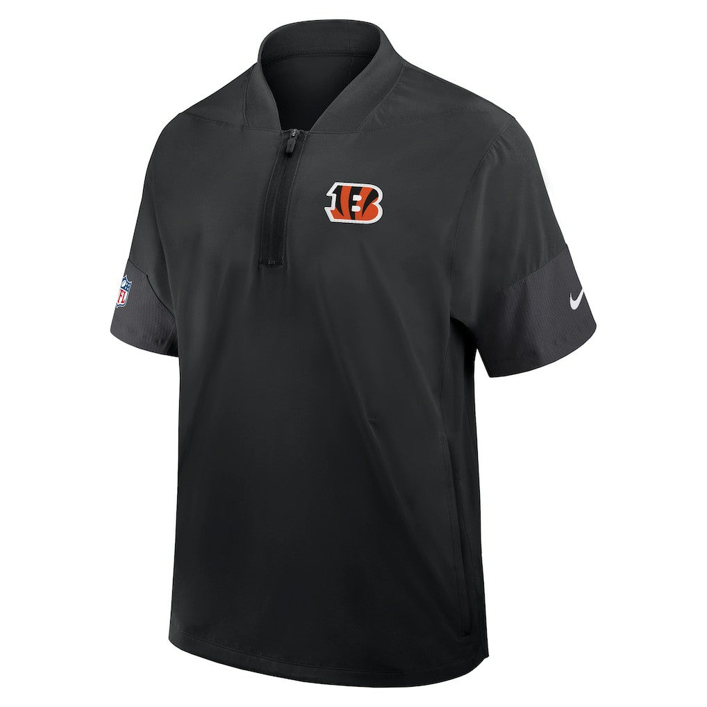 Nike Cincinnati Bengals Sideline Short Sleeve Quarter-Zip Dri-FIT Coach Jacket Black