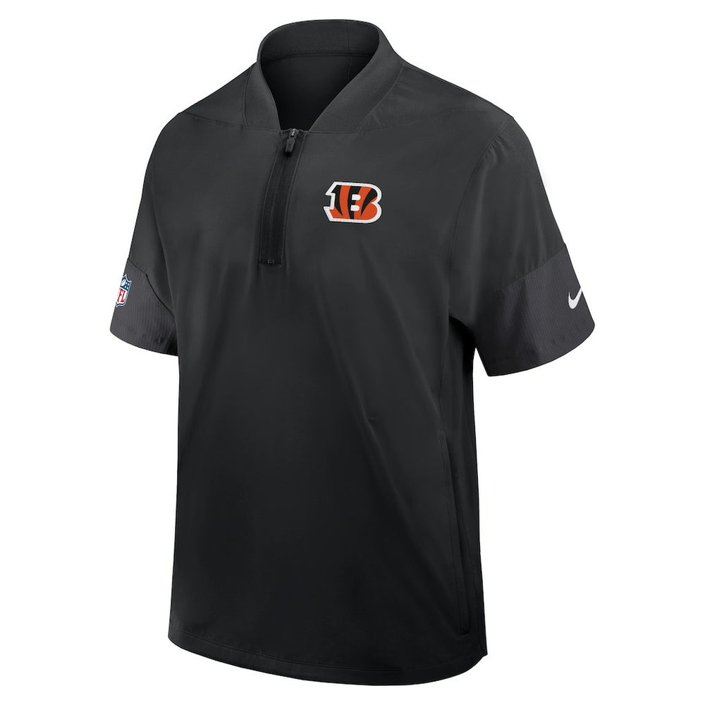 Nike Cincinnati Bengals Sideline Short Sleeve Quarter-Zip Dri-FIT Coach Jacket Black