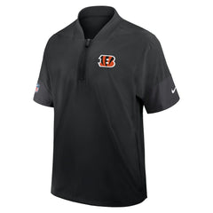 Nike Cincinnati Bengals Sideline Short Sleeve Quarter-Zip Dri-FIT Coach Jacket Black