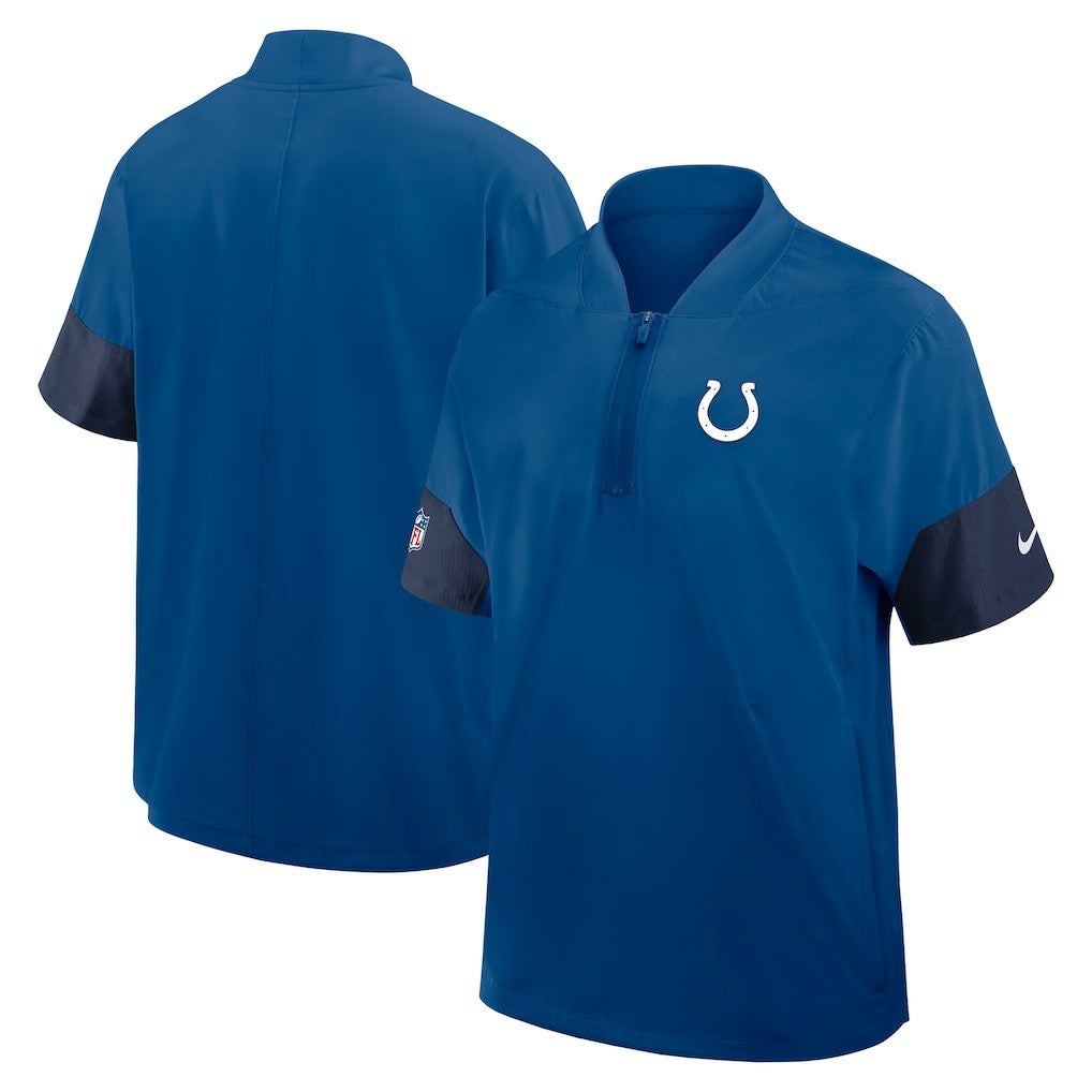Nike Indianapolis Colts Sideline Short Sleeve Quarter-Zip Dri-FIT Coach Jacket Royal