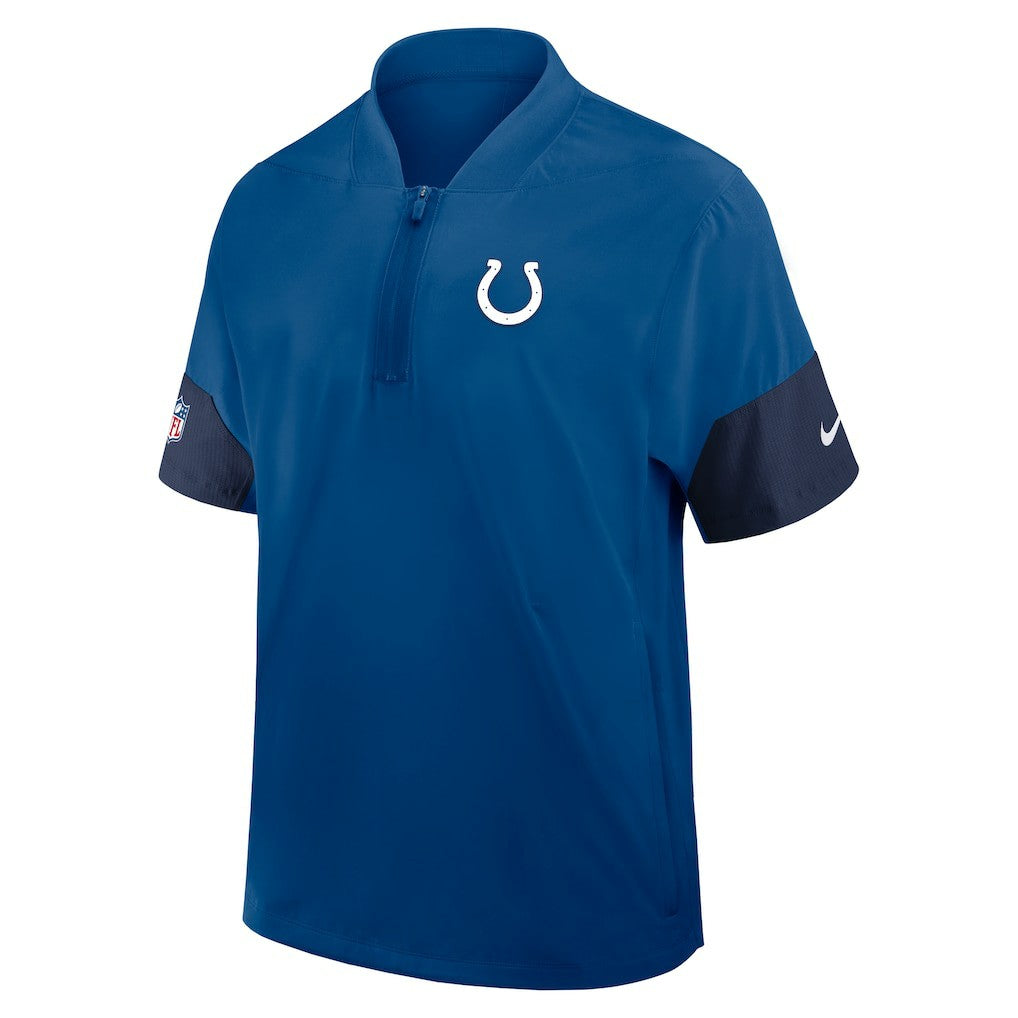 Nike Indianapolis Colts Sideline Short Sleeve Quarter-Zip Dri-FIT Coach Jacket Royal