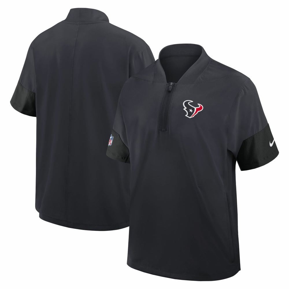 Nike Houston Texans Sideline Short Sleeve Quarter-Zip Dri-FIT Coach Jacket Navy