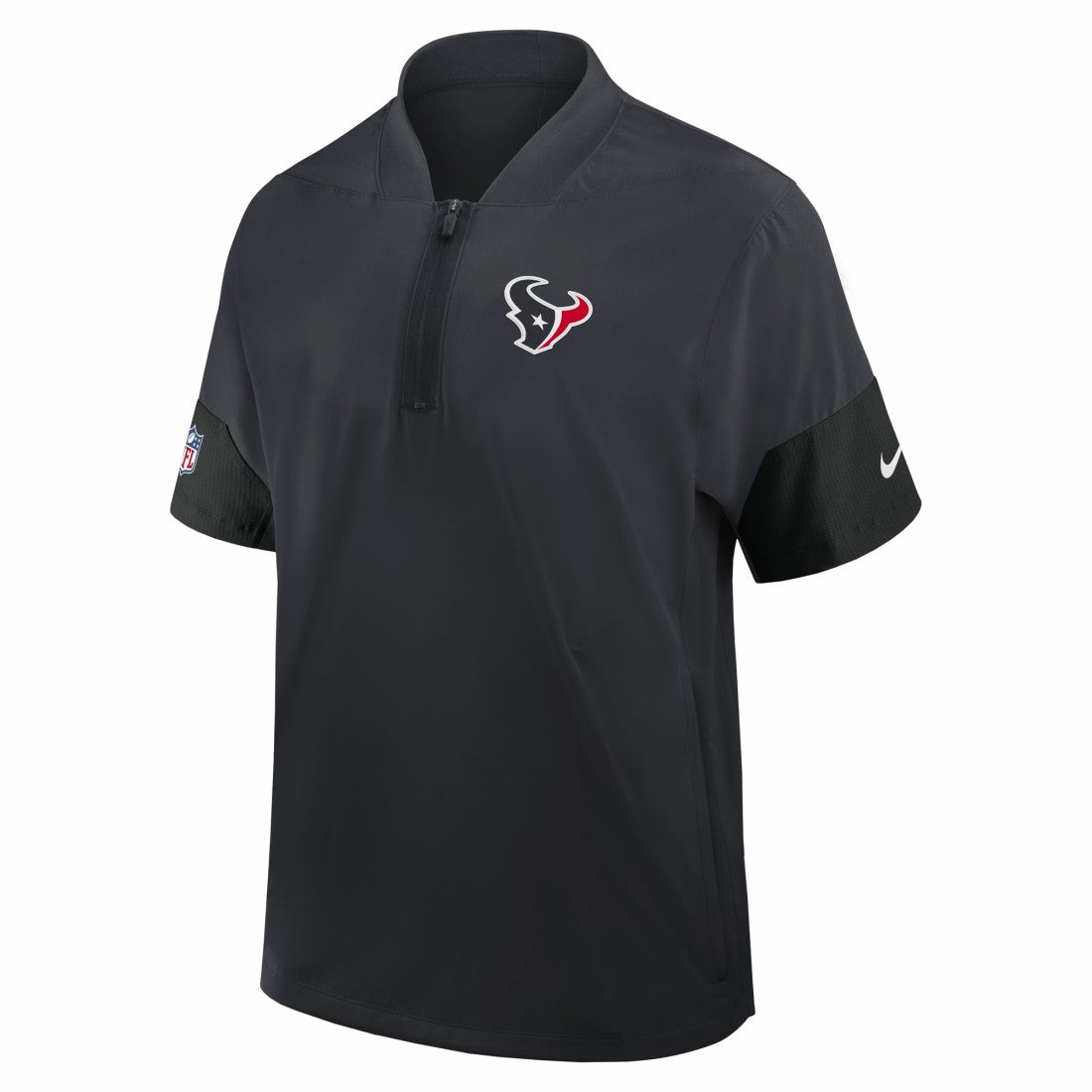 Nike Houston Texans Sideline Short Sleeve Quarter-Zip Dri-FIT Coach Jacket Navy