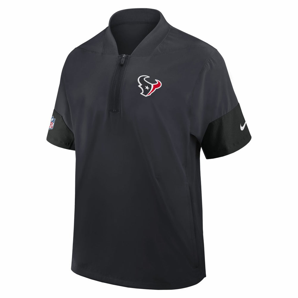 Nike Houston Texans Sideline Short Sleeve Quarter-Zip Dri-FIT Coach Jacket Navy