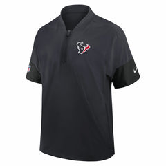 Nike Houston Texans Sideline Short Sleeve Quarter-Zip Dri-FIT Coach Jacket Navy
