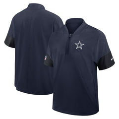Nike Dallas Cowboys Sideline Short Sleeve Quarter-Zip Dri-FIT Coach Jacket Navy