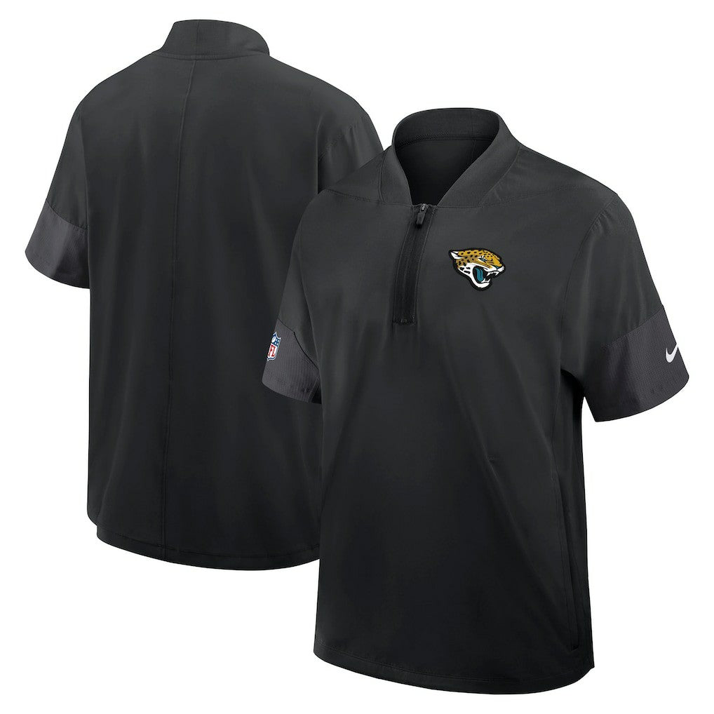 Nike Jacksonville Jaguars Sideline Short Sleeve Quarter-Zip Dri-FIT Coach Jacket Black