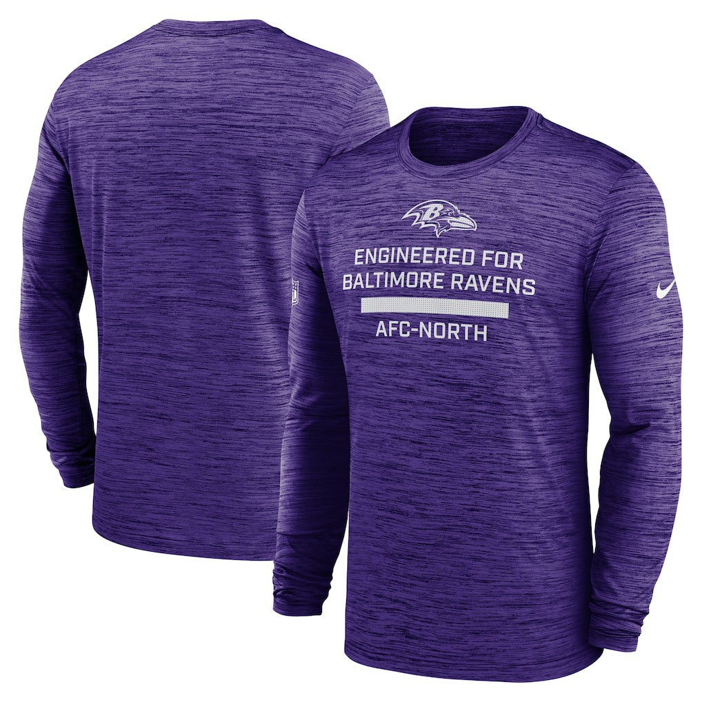 Nike Baltimore Ravens Sideline Velocity Performance Long Sleeve T-Shirt - Purple