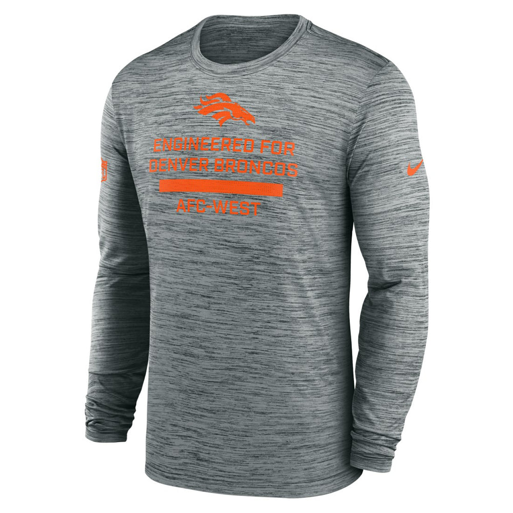 Nike Denver Broncos Sideline Velocity Performance Long Sleeve T-Shirt - Gray