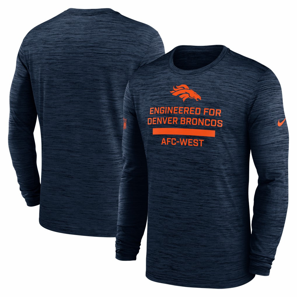 Nike Denver Broncos Sideline Velocity Performance Long Sleeve T-Shirt - Navy