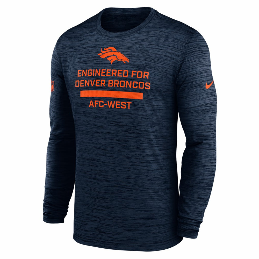 Nike Denver Broncos Sideline Velocity Performance Long Sleeve T-Shirt - Navy