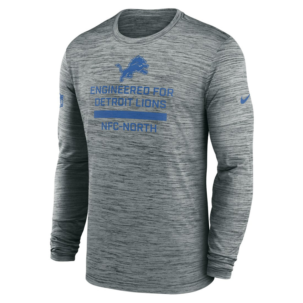 Nike Detroit Lions Sideline Velocity Performance Long Sleeve T-Shirt - Gray