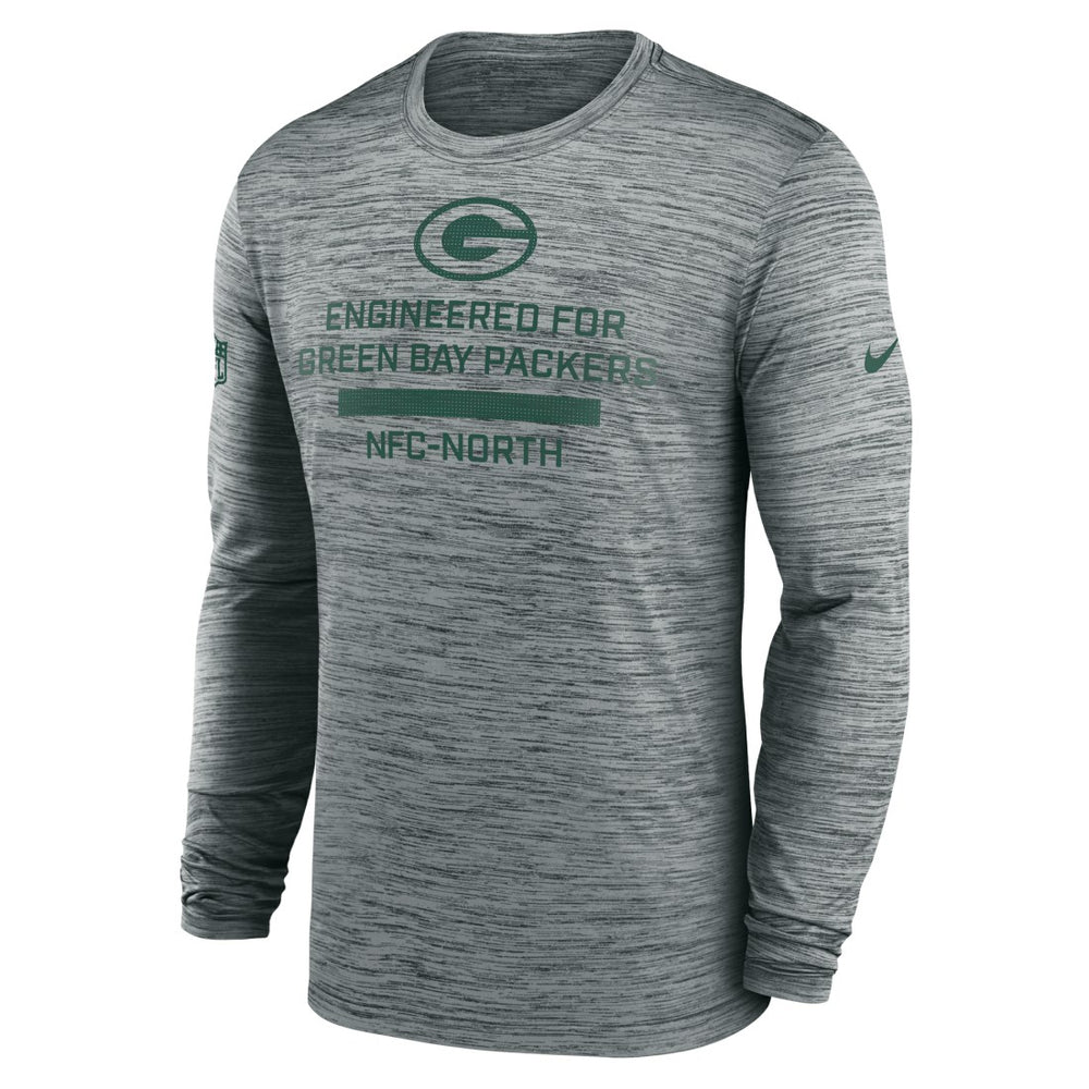 Nike Green Bay Packers Sideline Velocity Performance Long Sleeve T-Shirt - Gray