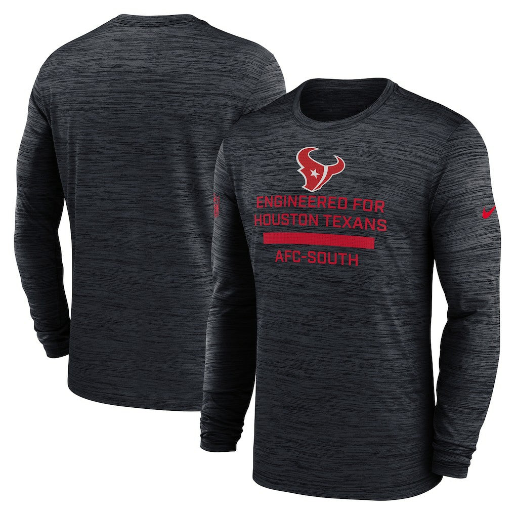 Nike Houston Texans Sideline Velocity Performance Long Sleeve T-Shirt - Navy