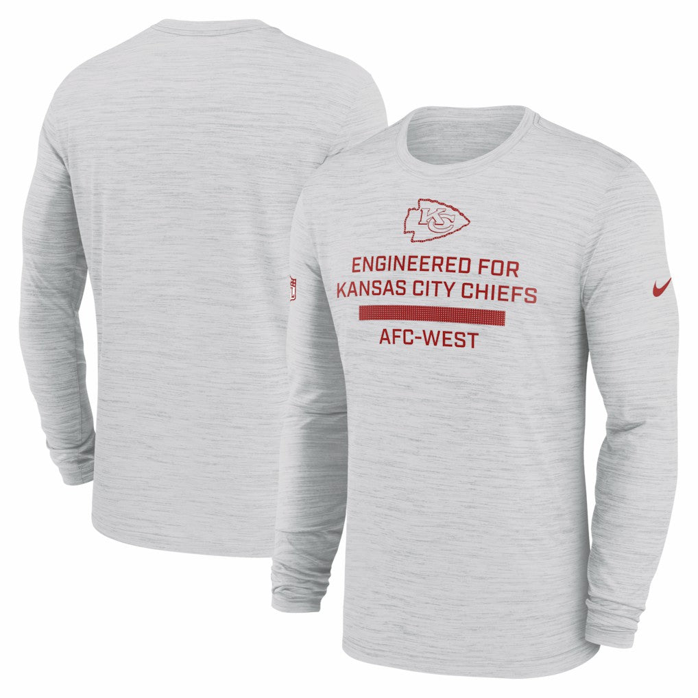 Nike Kansas City Chiefs Sideline Velocity Performance Long Sleeve T-Shirt - Ash