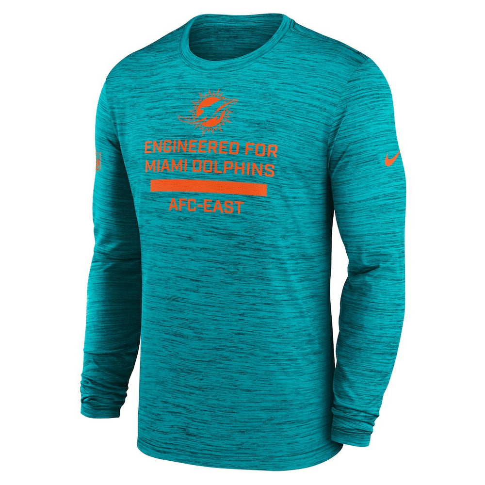 Nike Miami Dolphins Sideline Velocity Performance Long Sleeve T-Shirt - Aqua