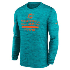 Nike Miami Dolphins Sideline Velocity Performance Long Sleeve T-Shirt - Aqua