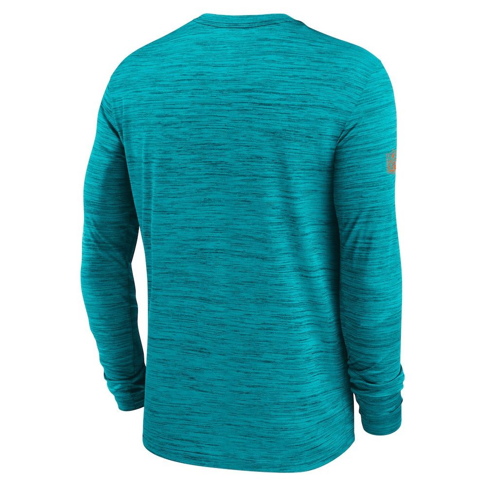 Nike Miami Dolphins Sideline Velocity Performance Long Sleeve T-Shirt - Aqua