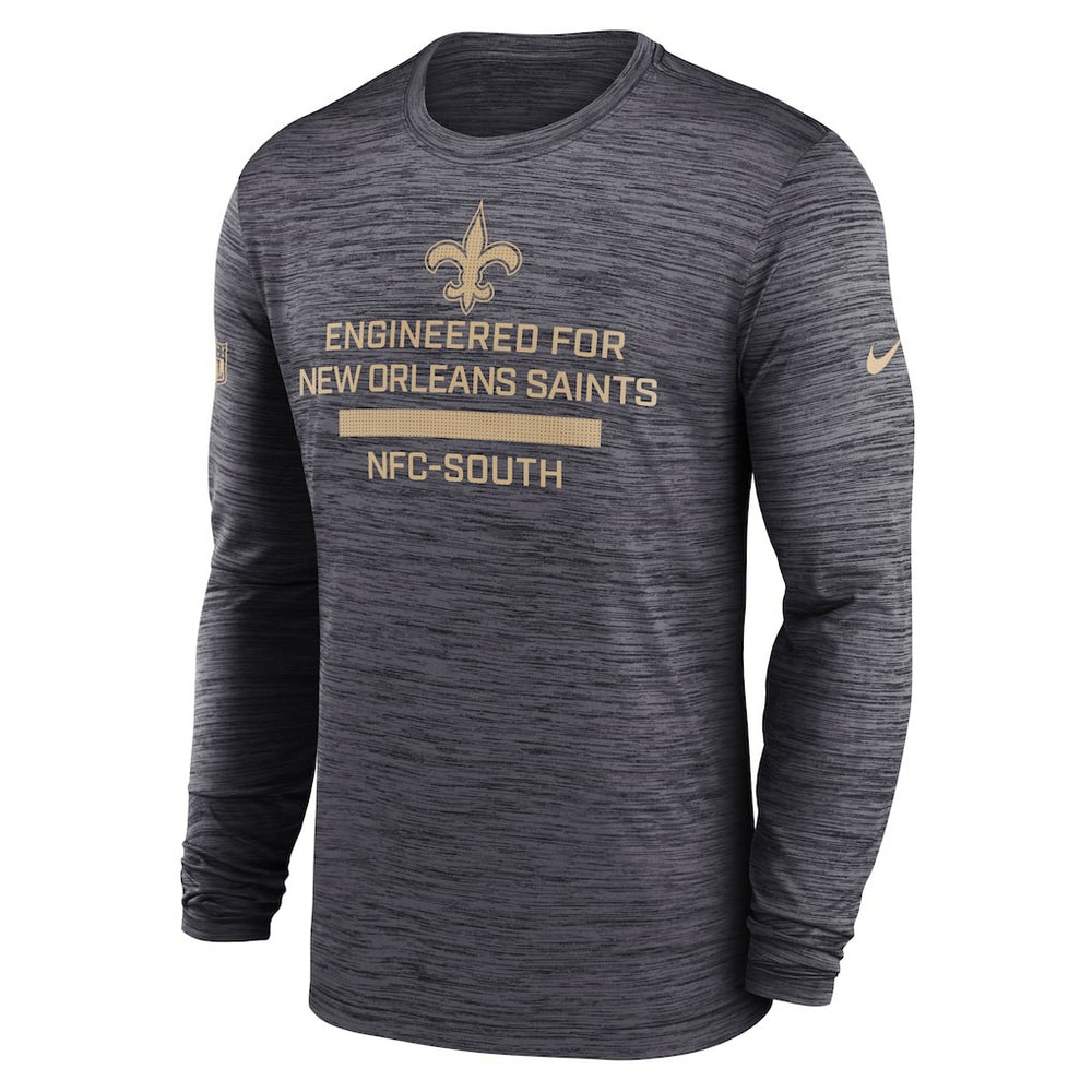 Nike New Orleans Saints Sideline Velocity Performance Long Sleeve T-Shirt - Black
