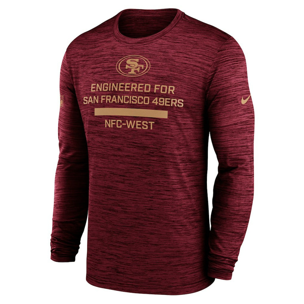 Nike San Francisco 49ers Sideline Velocity Performance Long Sleeve T-Shirt - Scarlet