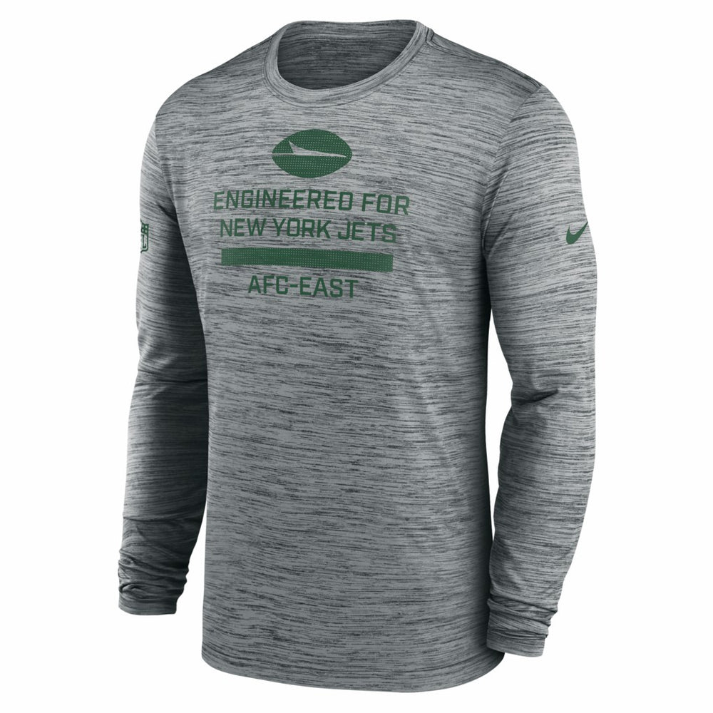 Nike New York Jets Sideline Velocity Performance Long Sleeve T-Shirt - Gray